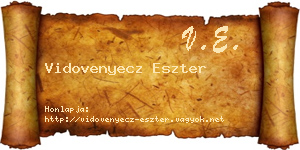 Vidovenyecz Eszter névjegykártya