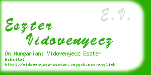 eszter vidovenyecz business card